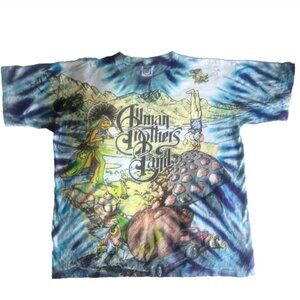 Vintage Allman Brothers Band T-shirt 1995 Tour Size XL Wild Oats All Over Print